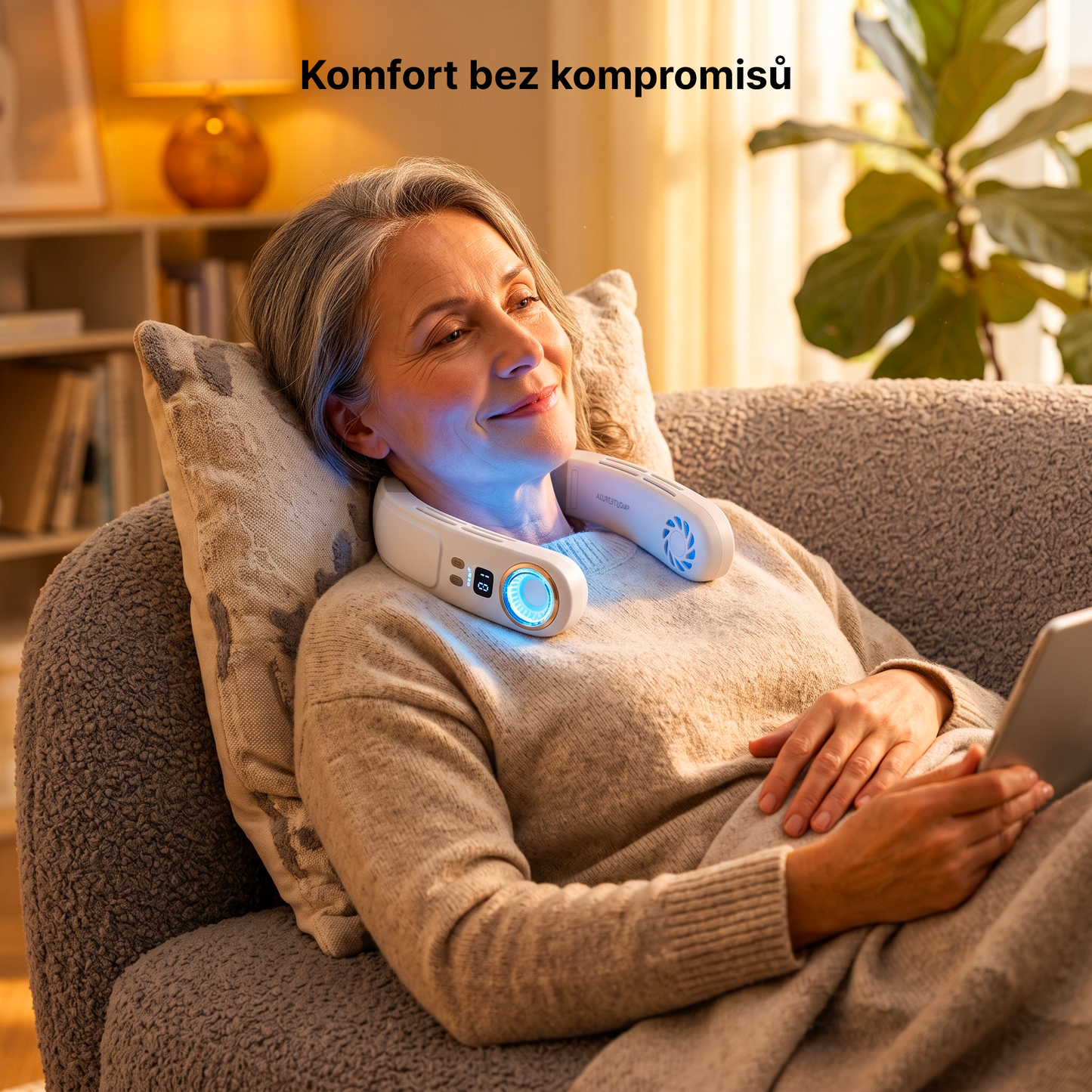 Chladicí nákrční ventilátor pro ženy s návaly horka